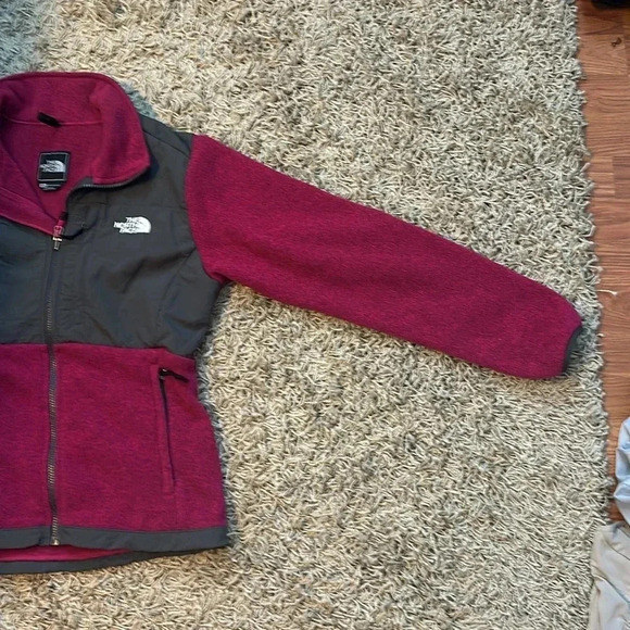 The North Face Denali Glacier fleece fuchsia gray full zip jacket Medium - Picture 4 of 8